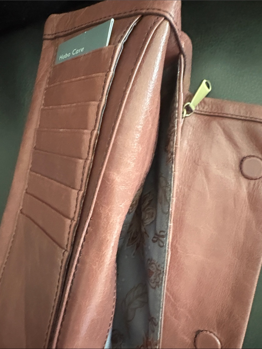 HOBO Pink Leather Fold-Over Clutch Wallet - Women - Picture 13 of 15